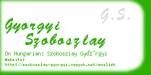 gyorgyi szoboszlay business card